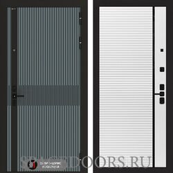 Входная дверь Лабиринт Issida 22 - Белый софт, черная вставка