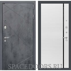 Входная дверь Лабиринт Loft 22 - Белый софт, черная вставка