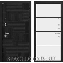 Входная дверь Лабиринт Pazl 25 - Белый софт, черный молдинг