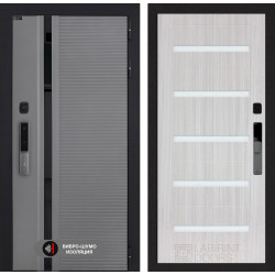 Входная дверь Лабиринт Пиано Смарт 2.0 01 - Сандал белый, стекло белое