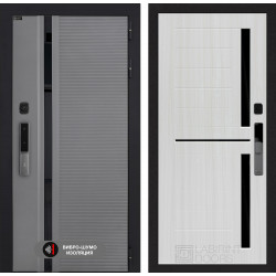 Входная дверь Лабиринт Пиано Смарт 2.0 02 - Сандал белый, стекло черное