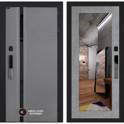 Входная дверь Лабиринт Пиано Смарт 2.0 с Зеркалом 18 - Бетон светлый