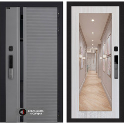 Входная дверь Лабиринт Пиано Смарт 2.0 с Зеркалом 18 - Сандал белый