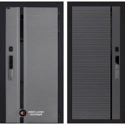 Входная дверь Лабиринт Пиано Смарт 2.0 22 - Графит софт, черная вставка