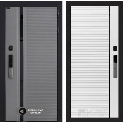 Входная дверь Лабиринт Пиано Смарт 2.0 22 - Белый софт, черная вставка