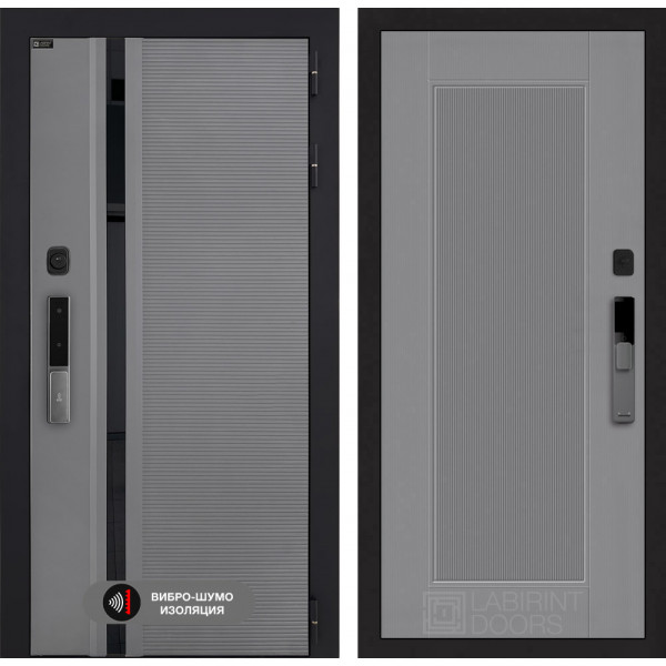Входная дверь Лабиринт Пиано Смарт 2.0 30 - Серый рельеф софт