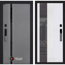 Входная дверь Лабиринт Пиано Смарт 2.0 с Зеркалом 32 тонированным - Белый рельеф софт