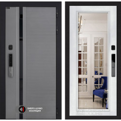 Входная дверь Лабиринт Пиано Смарт 2.0 с Зеркалом Фацет - Белый софт