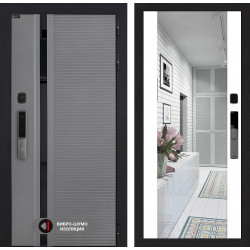 Входная дверь Лабиринт Пиано Смарт 2.0 с зеркалом Максимум - Белый софт