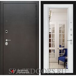 Входная дверь Лабиринт SILVER с Зеркалом Фацет - Белый софт