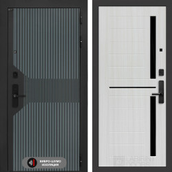 Входная дверь Лабиринт Smartlab 02 - Сандал белый, стекло черное