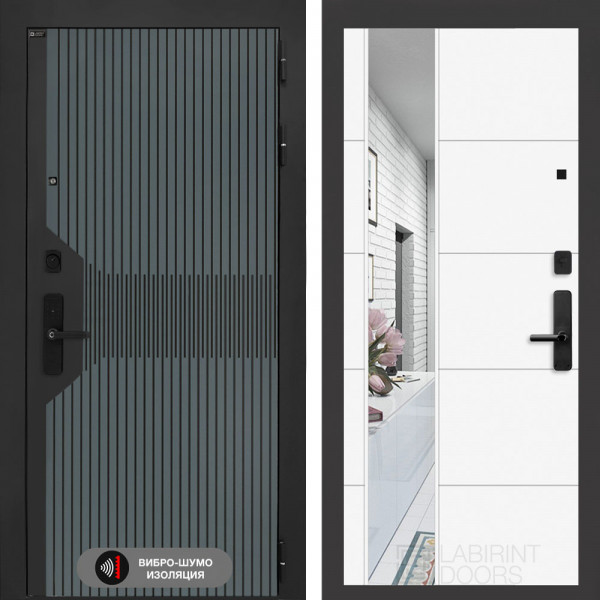 Входная дверь Лабиринт Smartlab с зеркалом 19 - Белый софт