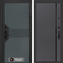 Входная дверь Лабиринт Smartlab 22 - Графит софт, черная вставка