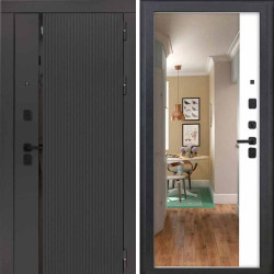 Входная дверь 3KL-1009 ФЛЗ-23 Velutto Bianco с зеркалом