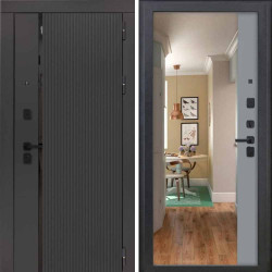 Входная дверь 3KL-1009 ФЛЗ-23 Velutto Grigio с зеркалом