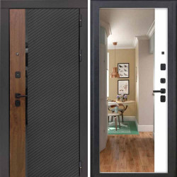 Входная дверь 3KL-1101 ФЛЗ-23 Velutto Bianco с зеркалом