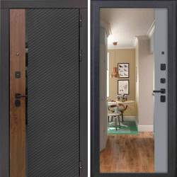 Входная дверь 3KL-1101 ФЛЗ-23 Velutto Grigio с зеркалом