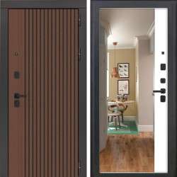 Входная дверь 3KL-1106 ФЛЗ-23 Velutto Bianco с зеркалом