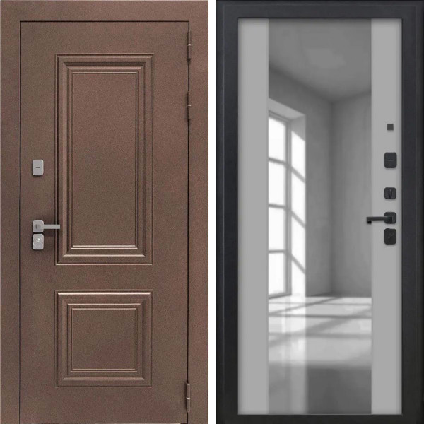 Входная дверь L-Д-68 с терморазрывом Алиса шарли светлый зеркало