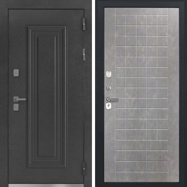 Входная дверь L-Дарион с терморазрывом ФЛ-256 бетон пепельный пвх