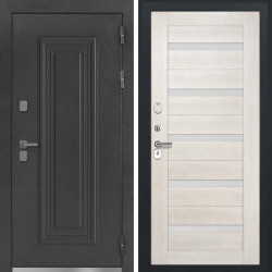 Входная дверь L-Дарион с терморазрывом СБ-1 беленый дуб экошпон стекло белое