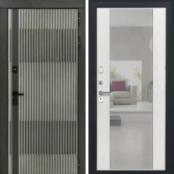 Входная дверь L-Elfy Алиса ясень белый зеркало