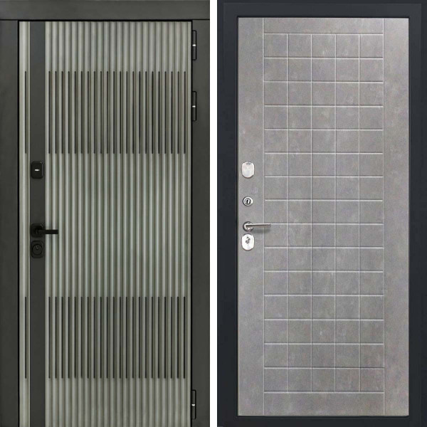 Входная дверь L-Elfy ФЛ-256 бетон пепельный пвх