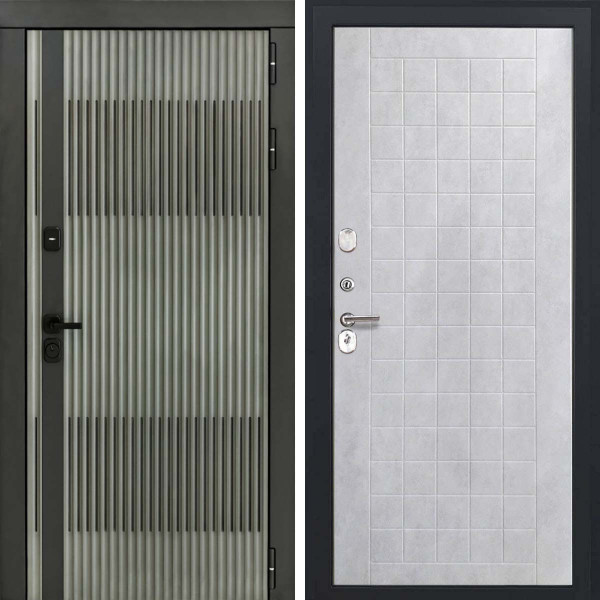 Входная дверь L-Elfy ФЛ-256 бетон снежный пвх