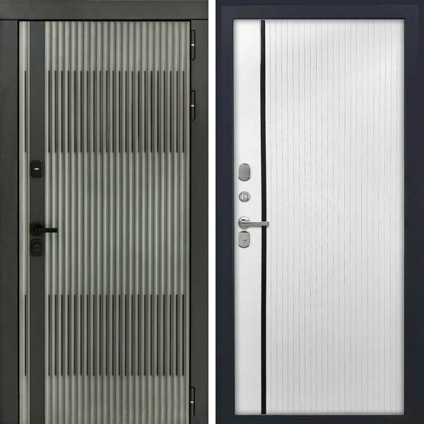 Входная дверь L-Elfy ФЛП-541 Белая и черный пластик