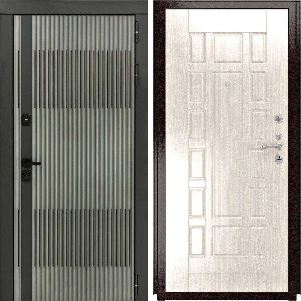 Входная дверь L-Elfy ФЛ-244 беленый дуб пвх