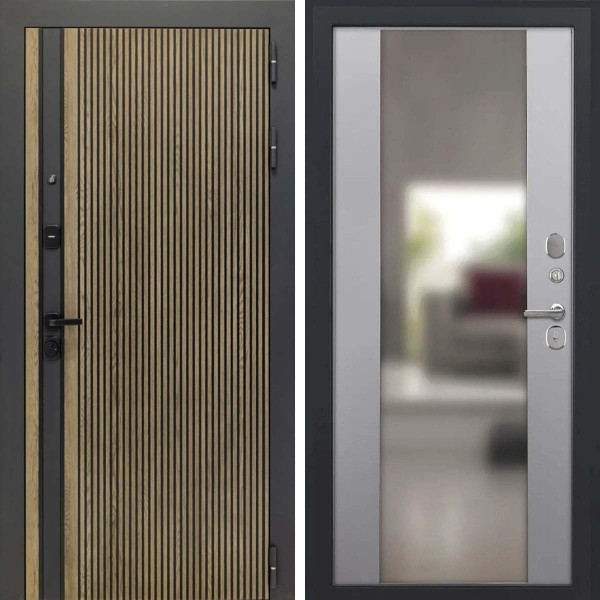 Входная дверь L-Rosna Алиса софт грей зеркало