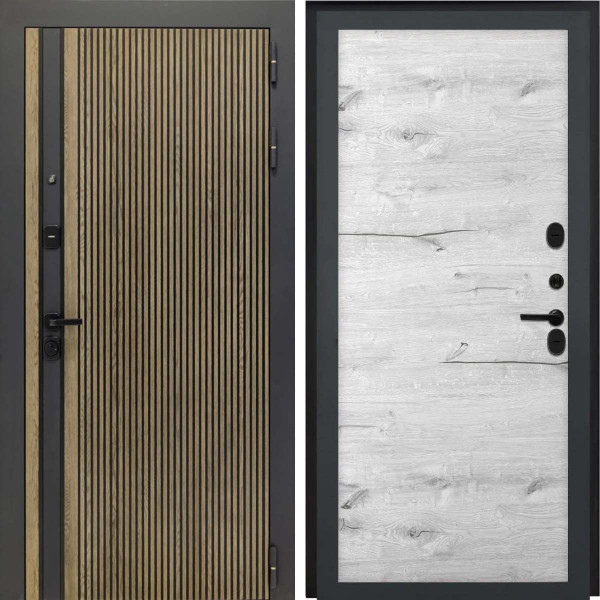 Входная дверь L-Rosna Без фрезеровки Дуб арктик горизонт