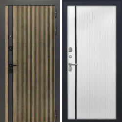 Входная дверь L-Rosna ФЛП-541 Белая и черный пластик