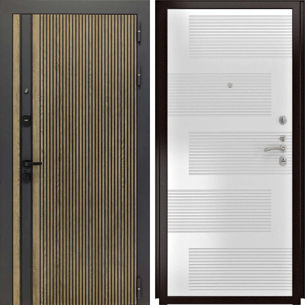 Входная дверь L-Rosna ФЛ-185 ясень белый пвх