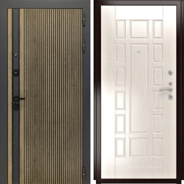 Входная дверь L-Rosna ФЛ-244 беленый дуб пвх