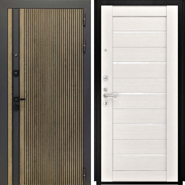 Входная дверь L-Rosna СБ-1 беленый дуб экошпон