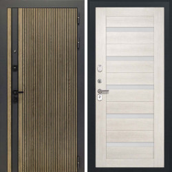 Входная дверь L-Rosna СБ-1 беленый дуб экошпон стекло белое