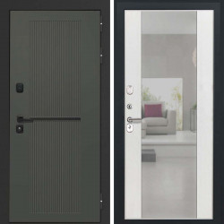 Входная дверь L-Terio-2 Алиса ясень белый зеркало