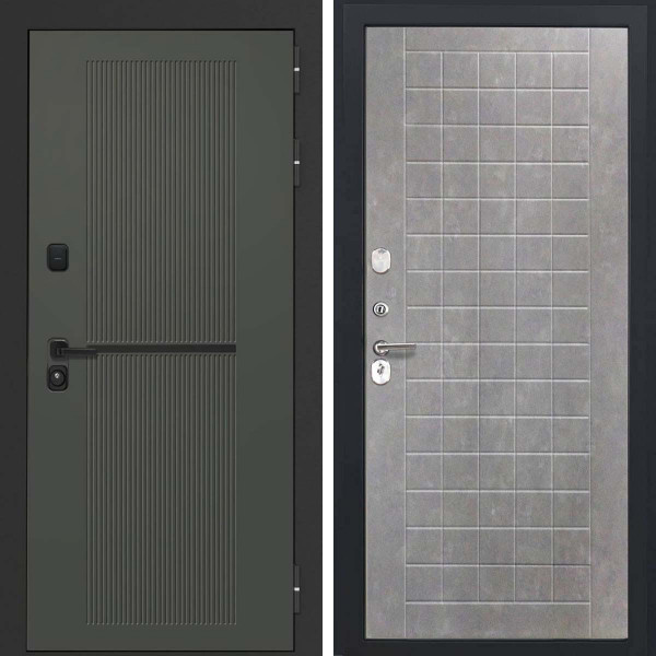 Входная дверь L-Terio-2 ФЛ-256 бетон пепельный пвх