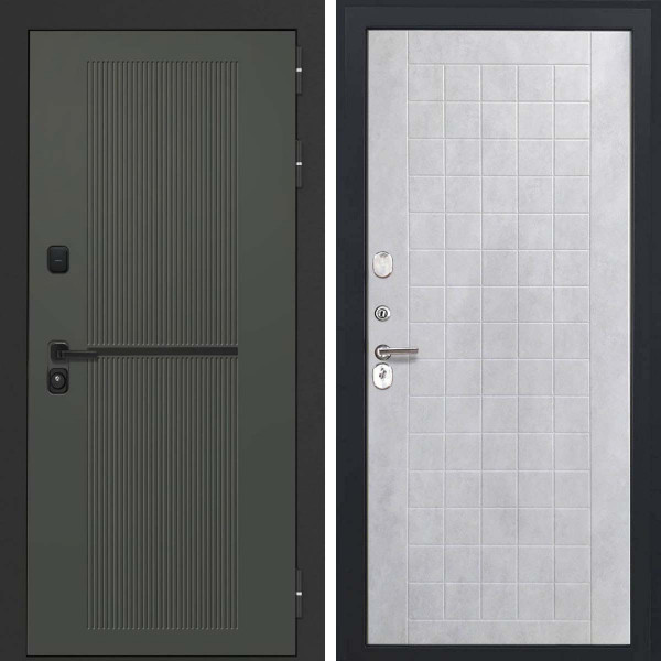 Входная дверь L-Terio-2 ФЛ-256 бетон снежный пвх