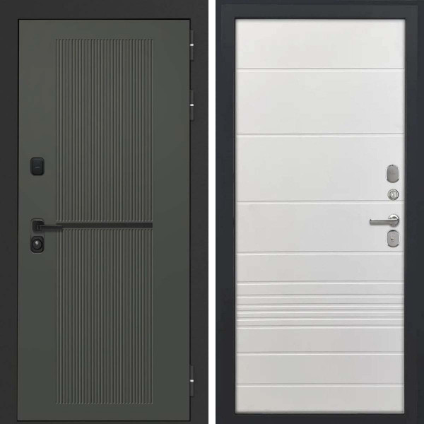 Входная дверь L-Terio-2 ФЛ-700 ясень белый soft-touch пвх