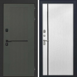 Входная дверь L-Terio-2 ФЛП-541 Белая и черный пластик