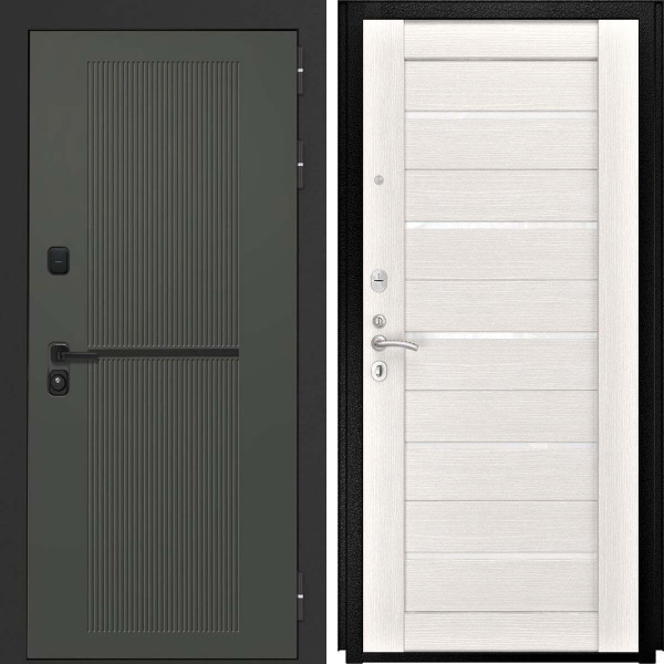 Входная дверь L-Terio-2 СБ-1 беленый дуб экошпон