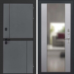Входная дверь L-Terio Алиса софт грей зеркало