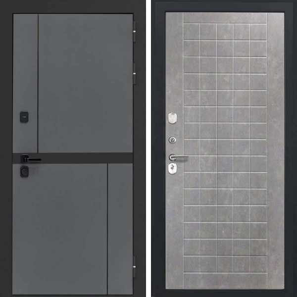 Входная дверь L-Terio ФЛ-256 бетон пепельный пвх