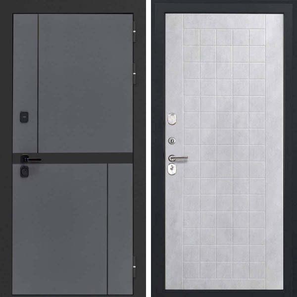 Входная дверь L-Terio ФЛ-256 бетон снежный пвх