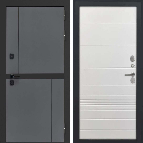 Входная дверь L-Terio ФЛ-700 ясень белый soft-touch пвх