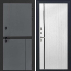 Входная дверь L-Terio ФЛП-541 Белая и черный пластик