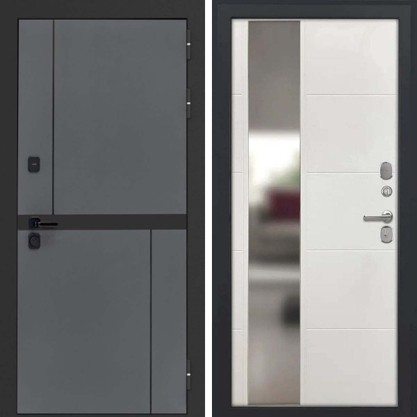 Входная дверь L-Terio ФЛЗ-649 софт капучино зеркало