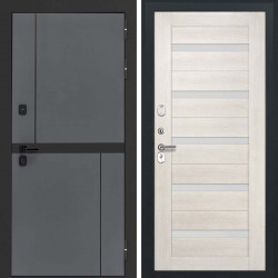 Входная дверь L-Terio СБ-1 беленый дуб экошпон стекло белое